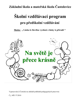 ŠVP PV - Základní škola a mateřská škola Častolovice