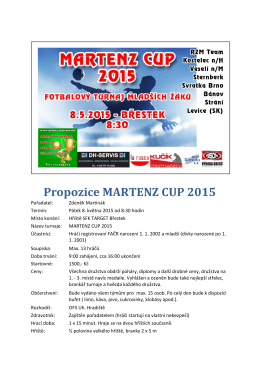 Propozice MARTENZ CUP 2015