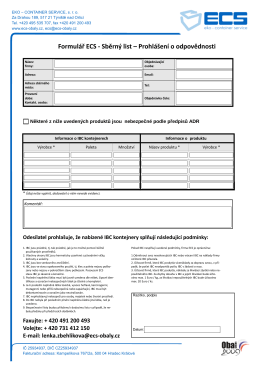 Formulář o odběru - Eko-Container Service, s.r.o.
