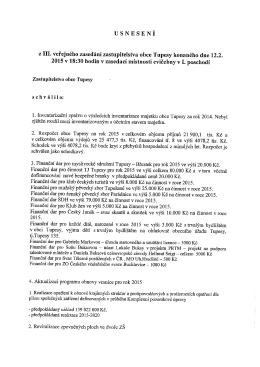 Usnesení zastupitelstva ke stažení 12.2.2015