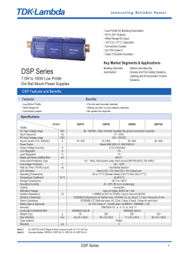 DSP 7.5W-100W DINRail Power Supply Datasheet
