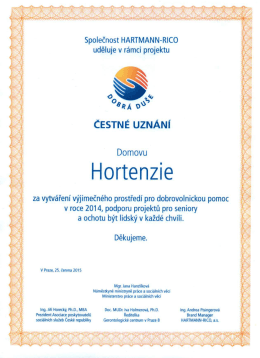 ČESTN&Eacute; UZN&Aacute;N&Iacute; - Domov Hortenzie