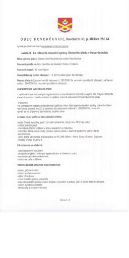 O B EC H OVO RČ OV l C E, Revolučn&iacute; 33, p. Mě&scaron;ice 250 64