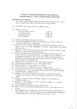 Usnesení Z 5. zasedání Zastupitelstva Obce Morávky, konaného