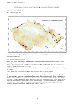 1 Distribution of Eleocharis mamillata subsp. austriaca in the Czech