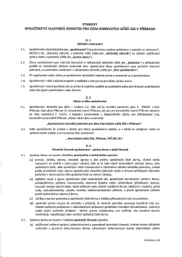 Stanovy společenstv&iacute; vlastn&iacute;ků