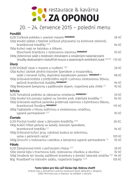 !&uacute; ZA OPONOU - Restaurace ZA OPONOU