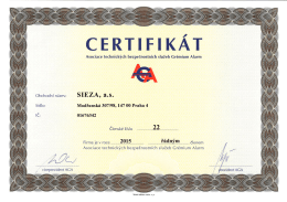 Certifik&aacute;t AGA - Aranea Systems