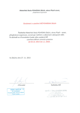 Uzavřen&iacute; M&Scaron; během zimn&iacute;ch pr&aacute;zdnin