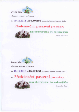 Předv&aacute;nočn&iacute; posezen&iacute; pro seniory