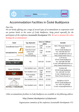 Accommodation Facilities in České Budějovice (pdf