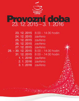 23.12. 2015&mdash; 3. 1. 2016