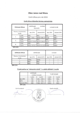 Cenik dreva na rok 2015