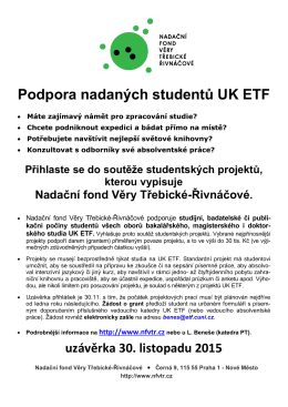 Podpora nadaných studentů UK ETF