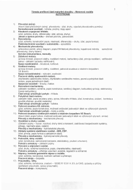Témata profilové části maturitní zkoušky z předmětu Motorová