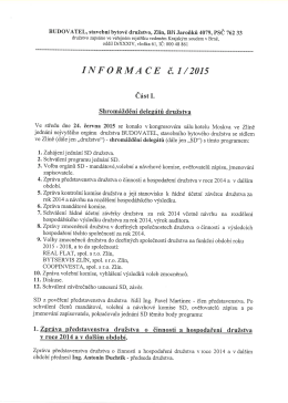 zápis ze shromáždění delegátů 24.6.2015
