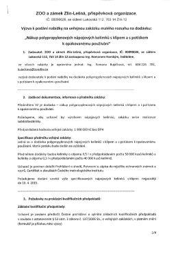 Výzva k podání nabídky - ZOO Zlín
