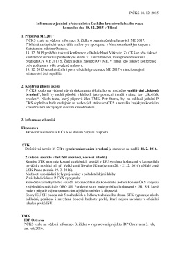 Informace z jednání předsednictva Českého krasobruslařského svazu