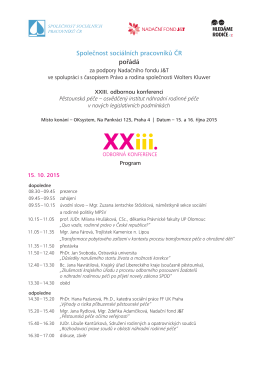 Program konference 2015.indd - Společnost sociálních pracovníků ČR