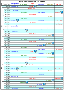 Rozpis zápasů a turnajů týmů FBC Došwich