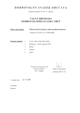 DOBROVOLNÝ SVAZEK OBCÍ L VA