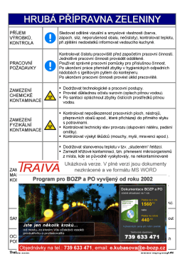 HACCP - hrubá přípravna zeleniny