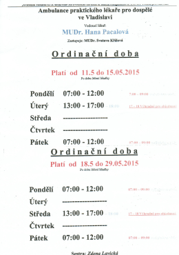 Ambulance praktick&eacute;ho l&eacute;kaře pro dospěl&eacute;