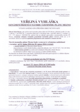 Vyhláška ze dne 21. ledna 2016