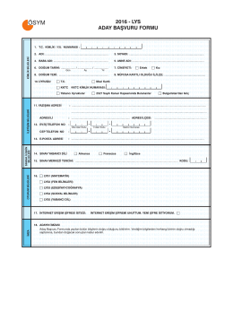 Aday Başvuru Formu