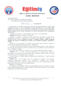 Page 1 Eğitimiş Eğitim ve Bilim İş Görenleri Sendikası GENEL