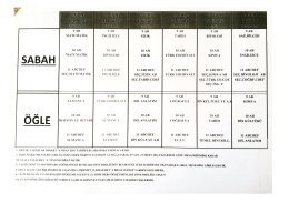 2. D&ouml;nem 1. Yazılı Sınav Planı