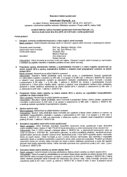 Pozv&aacute;nka na ř&aacute;dnou valnou hromadu společnosti Interhotel Olympik