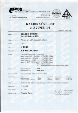 Kalibrace měřicího přístroje str.1