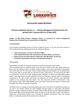 Interim Management Statement for the period from 1 January 2015