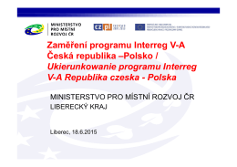 Zaměření programu Interreg V-A Česká republika