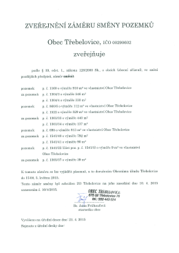 ZVEŘEJNĚN&Iacute; Z&Aacute;M&Eacute;RU SMĚNY POZEMKŮ