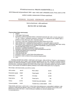 Pozvánka na valnou hromadu 2015