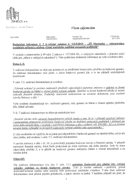 Dodatečn&eacute; informace č. 2 kveřejn&eacute; zak&aacute;zce č. VZl5l2015