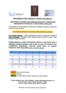 Odstávka systému pro vydávání občanských průkazů a cestovních