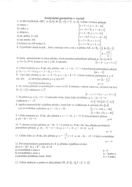 Analytická geometrie v rovině