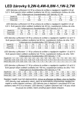 LED žárovky 0,2W-0,4W-0,8W-1,1W-2,7W