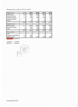 Rozpočtov&yacute; v&yacute;hled na obdob&iacute; 2015-2018