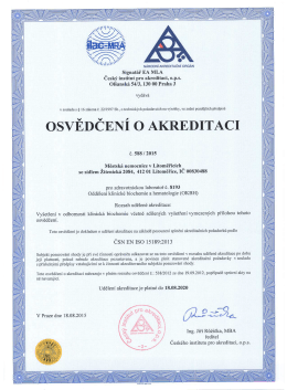 OSVĚDČENÍ O AKREDITACI - Městská nemocnice v Litoměřicích