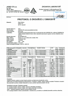 AGRO cs a.s. . EKOAKVA LABORATOŘ