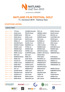 Startovní listina NATLAND Film Festival Golf