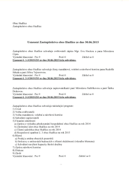Usnesen&iacute; Zastupitelstva Obce Hudlice ze dne 30.06.2015