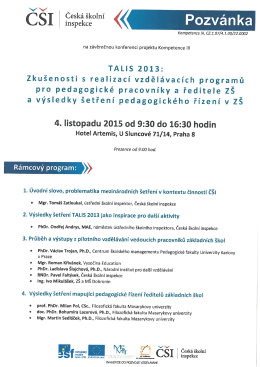 Pozvánka s programem - Česká školní inspekce