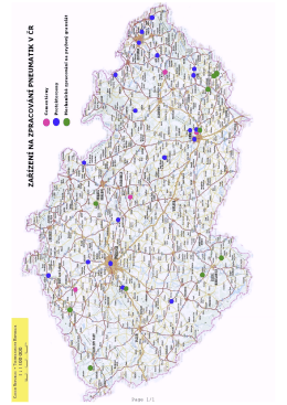 Příloha č. 5 - Mapa rozmístění zařízení na zpracování pneumatik v ČR