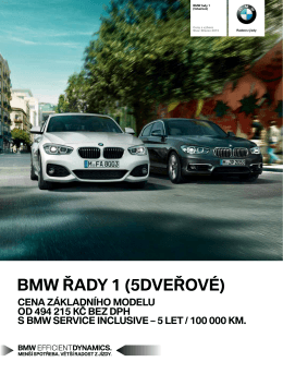 Aktuální ceník BMW řady 1 5dveřové. (PDF, CS , 618,81 KB)