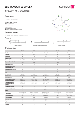 LED VÁNOČNÍ SVĚTÝLKA TECHNICKÝ LIST ŘADY VÝROBKŮ